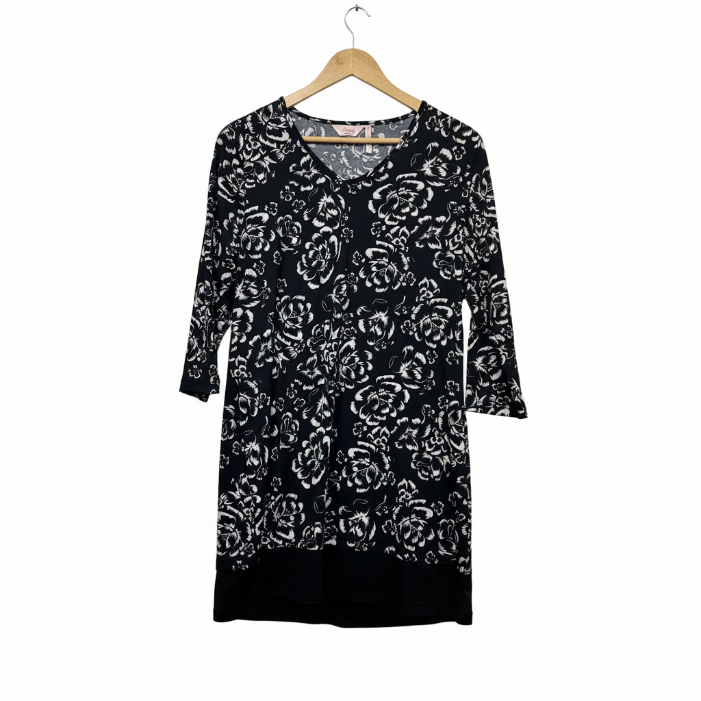 Millers Woman Black White Floral Dress - Size 14