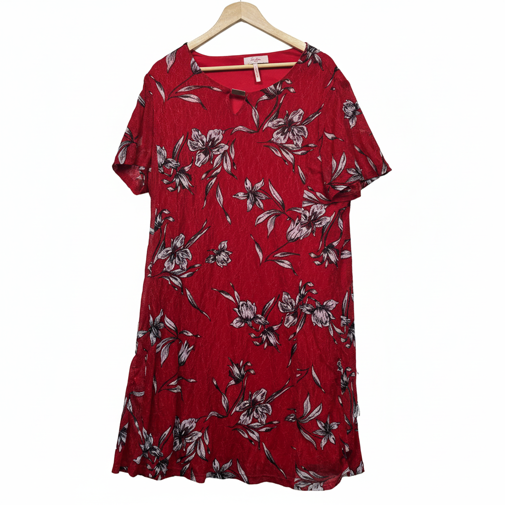 Millers Woman Red Floral Print Dress - Size 22