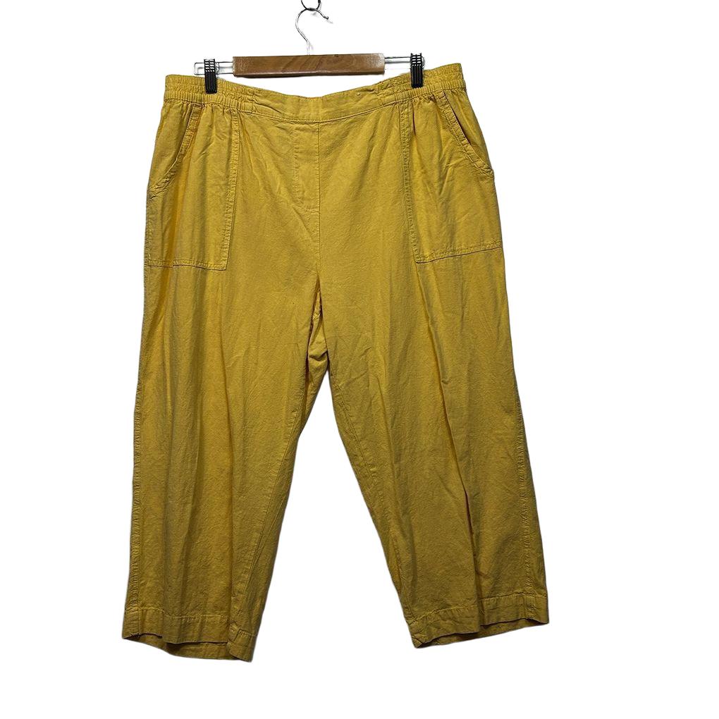 Millers Yellow Plus Size Cotton Cropped Pants - Size 18