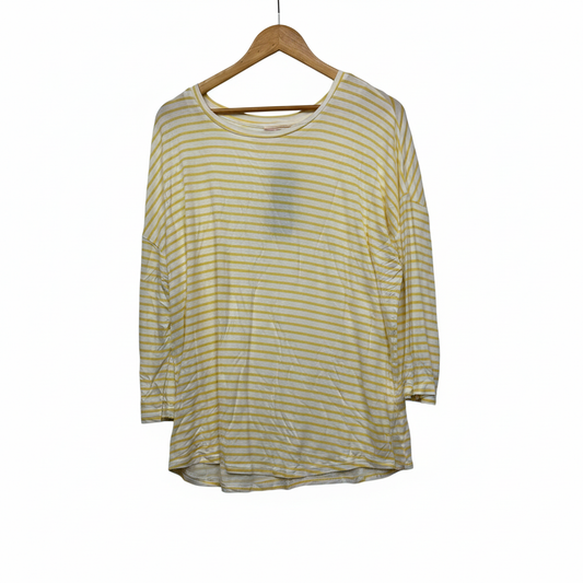 Millers Yellow White Striped Casual Top - Size 14