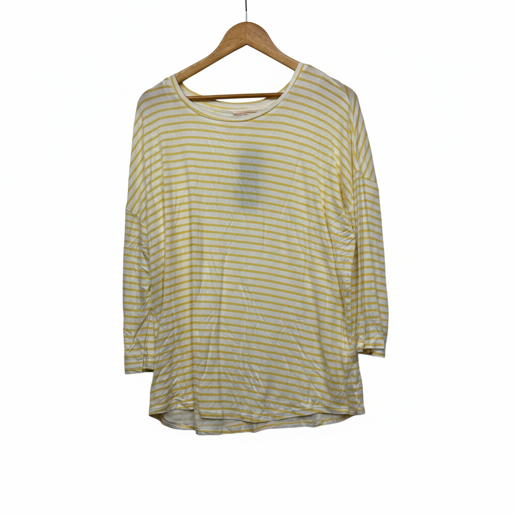 Millers Yellow White Striped Top - Size 14
