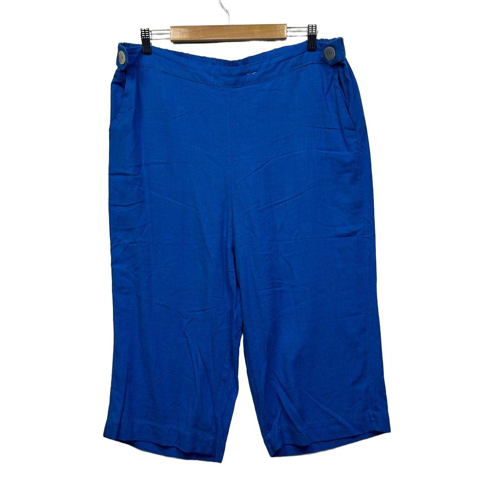 Millers Blue Linen Cropped Pants - Size 18