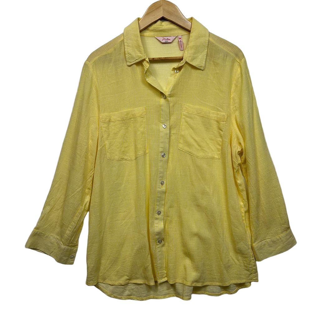 Millers Striped Cotton Shirt - Size 18