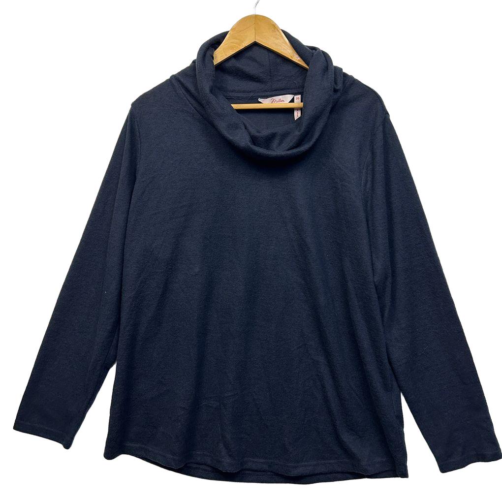 Millers Navy Cowl Neck Top - Size 20