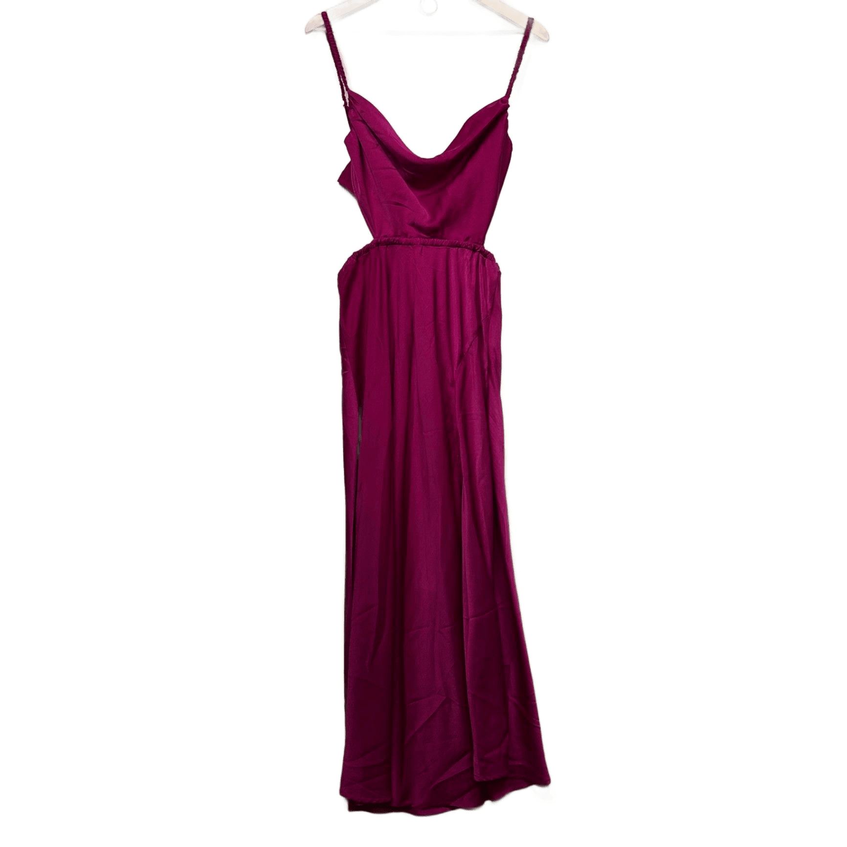 Minx & Moss Pink Satin Cut Out Slip Dress - Size 14