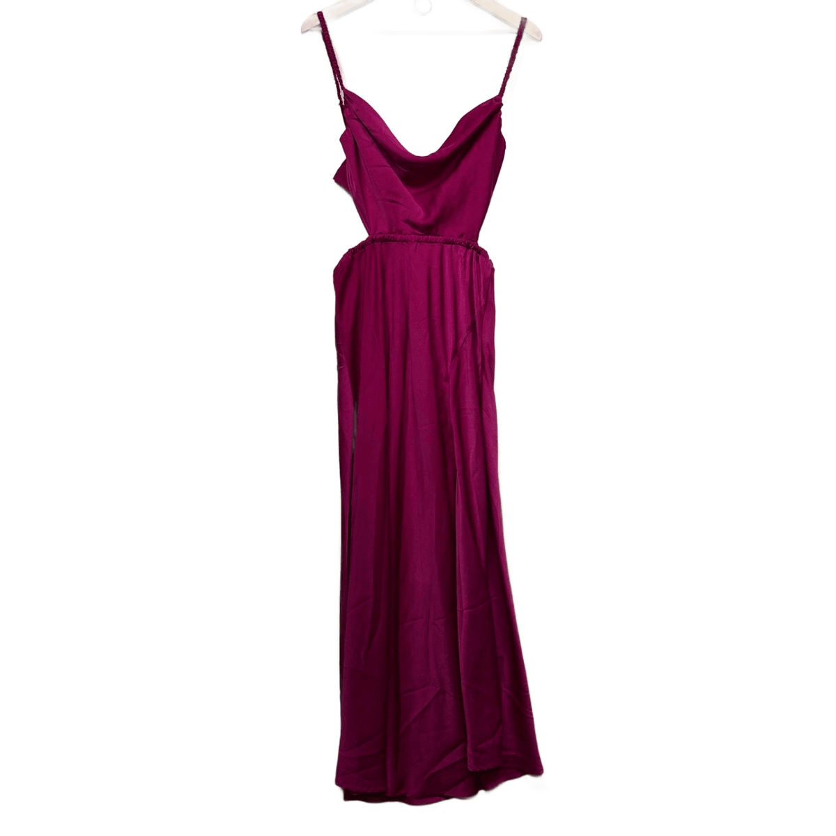 Minx & Moss Pink Satin Cut Out Slip Dress - Size 14