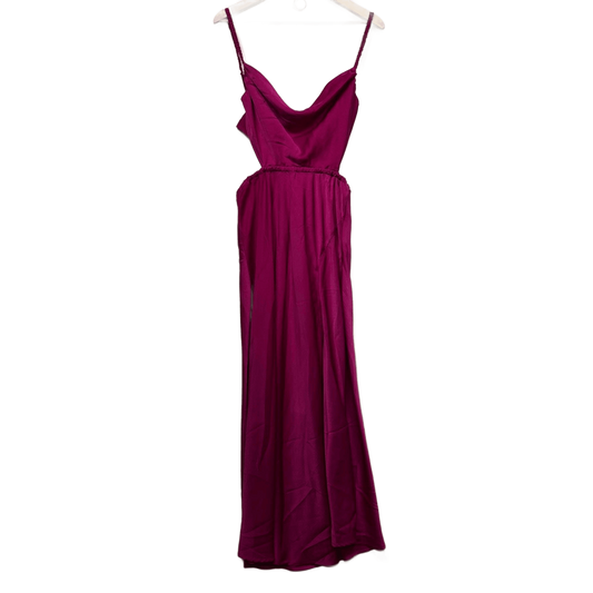 Minx & Moss Pink Satin Cut Out Slip Dress - Size 14