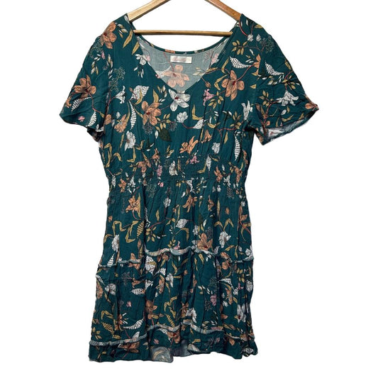 Miracle Teal Floral Dress - Size 18