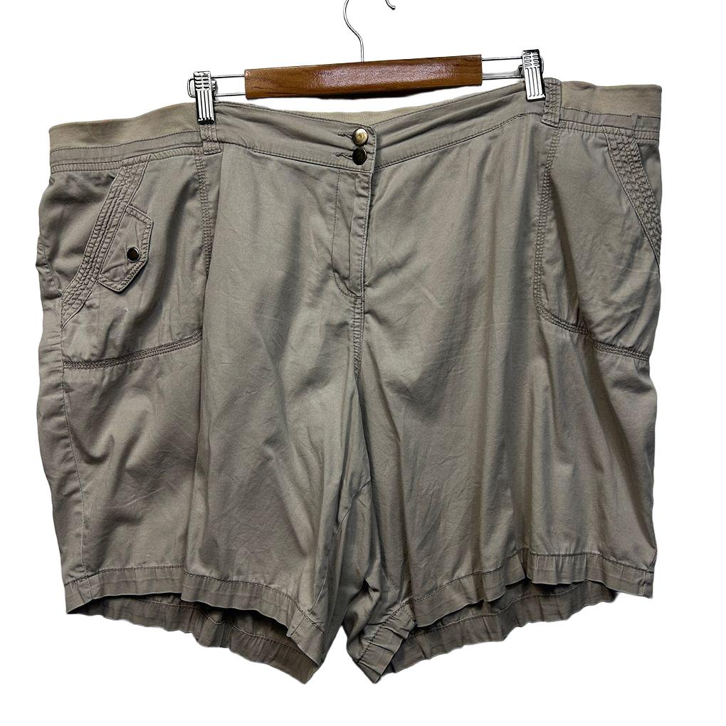 Moda Beige Plus Size Cotton Shorts - Size 26