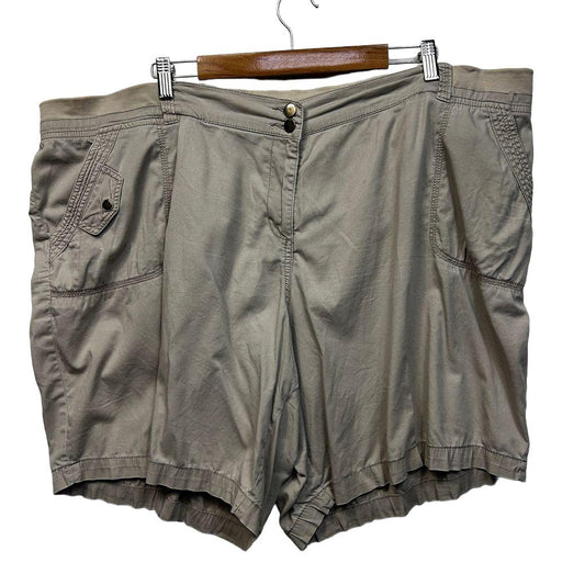 Moda Beige Plus Size Cotton Shorts - Size 26