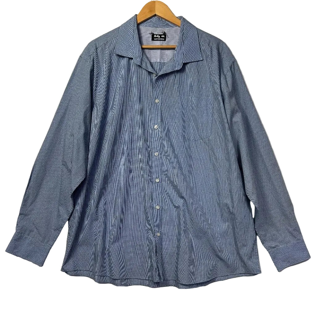 Mr Big Blue Cotton Shirt - Size 4XL