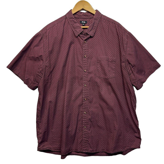 Mr Big Burgundy Cotton Short Sleeve Shirt - Size 5XL