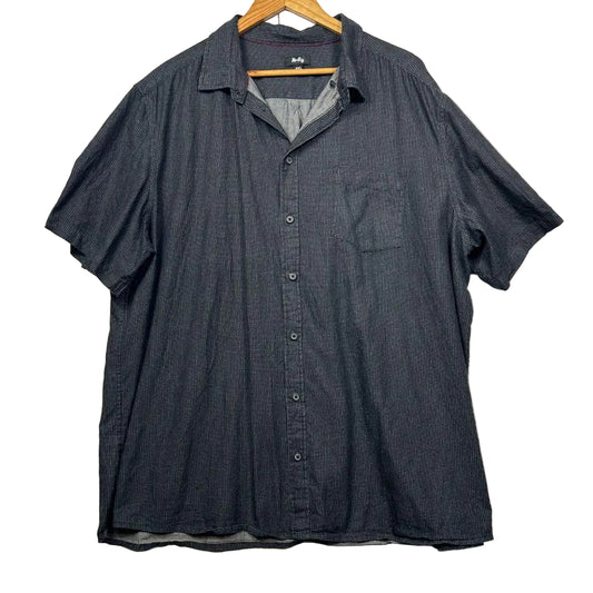 Mr Big Charcoal Cotton Short Sleeve Shirt - Size 4XL