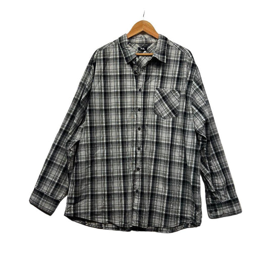 Mr Big Grey Plaid Cotton Shirt - Size 4XL