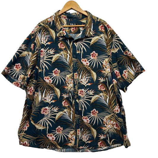 Mr Big Teal Cotton Shirt - Size 7XL
