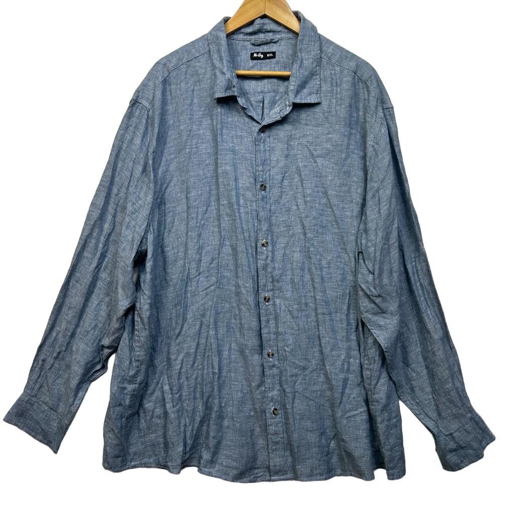 Mr Big Blue Linen Shirt - Size 6XL