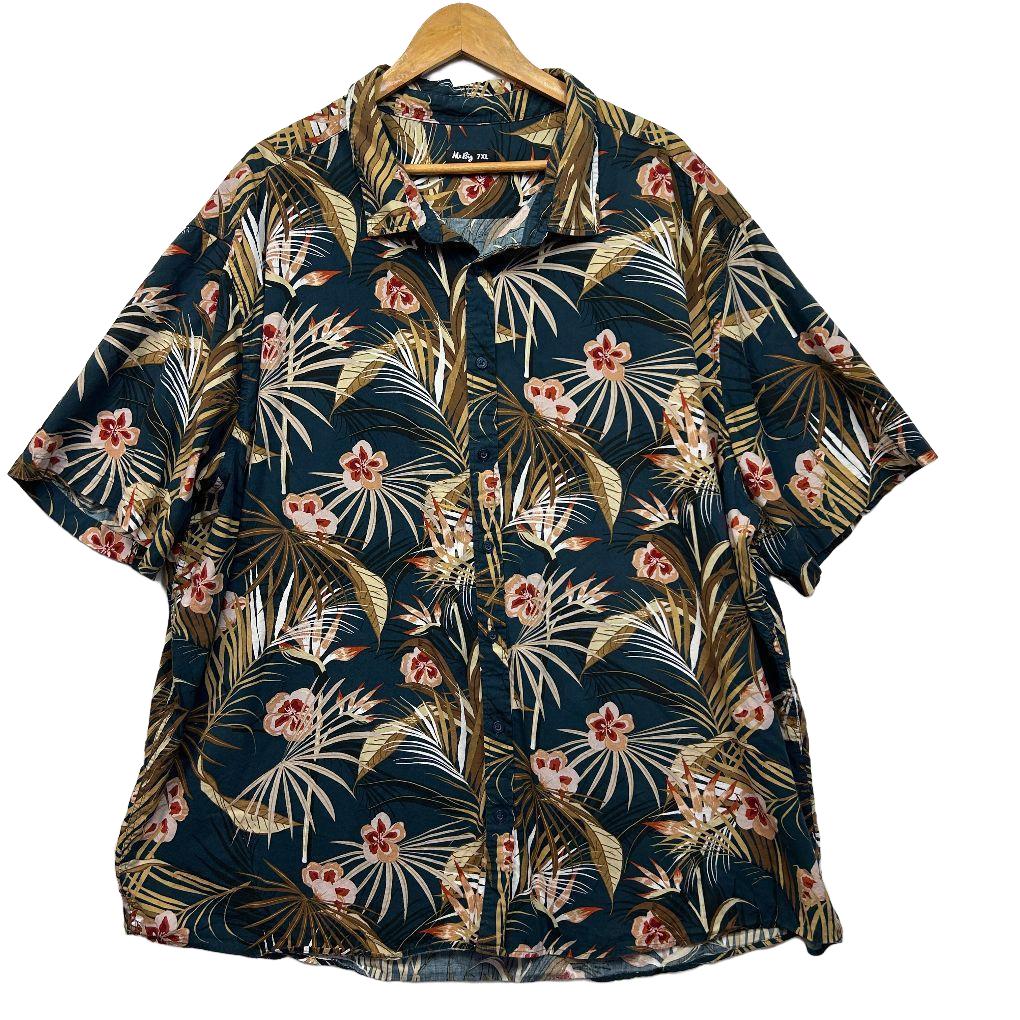 Mr Big Teal Cotton Shirt - Size 7XL