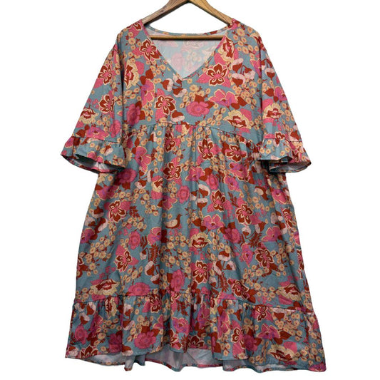 Multicoloured Floral Dress - Size 5XL