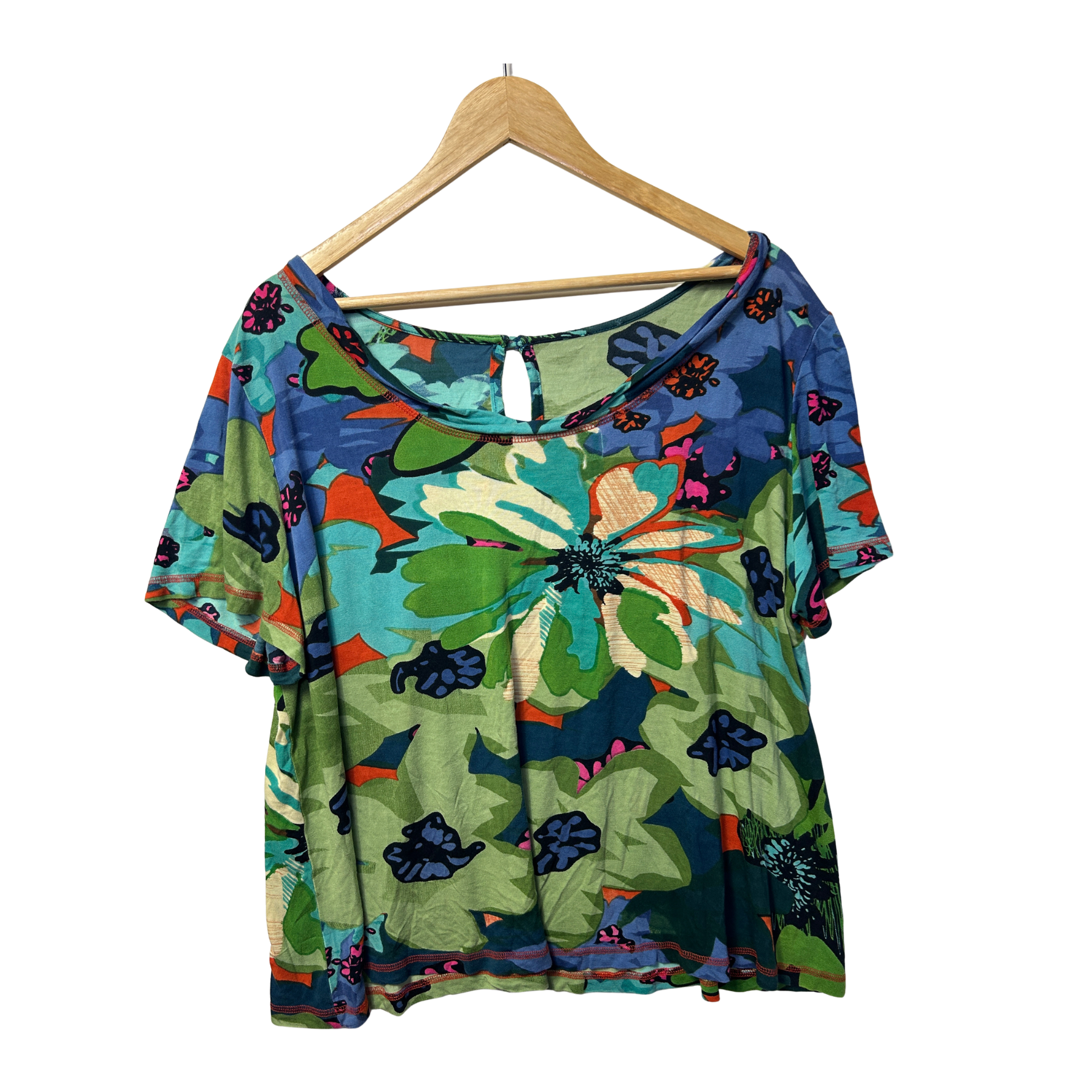 Multicoloured Floral Top - Size 16