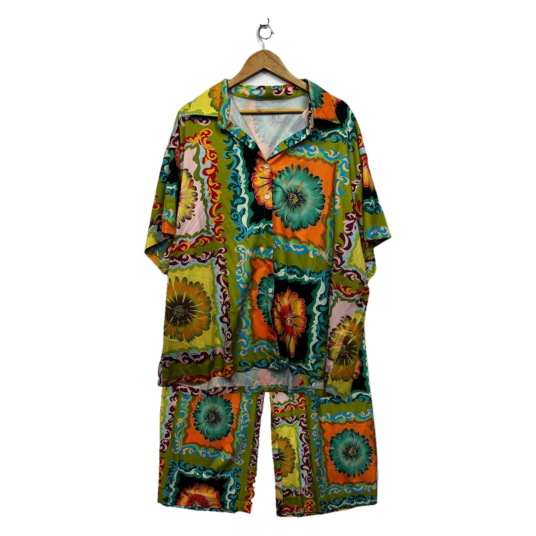 Multicoloured Plus Size Shirt and Pants Set - Size 18/4XL