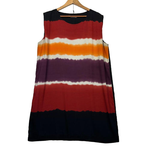 Multicoloured Striped Dress - Size 16