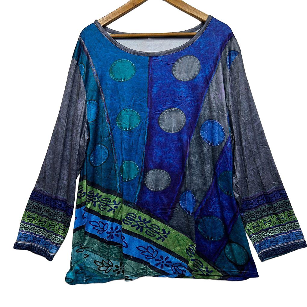 Multicoloured Long Sleeve Top - Size 3XL