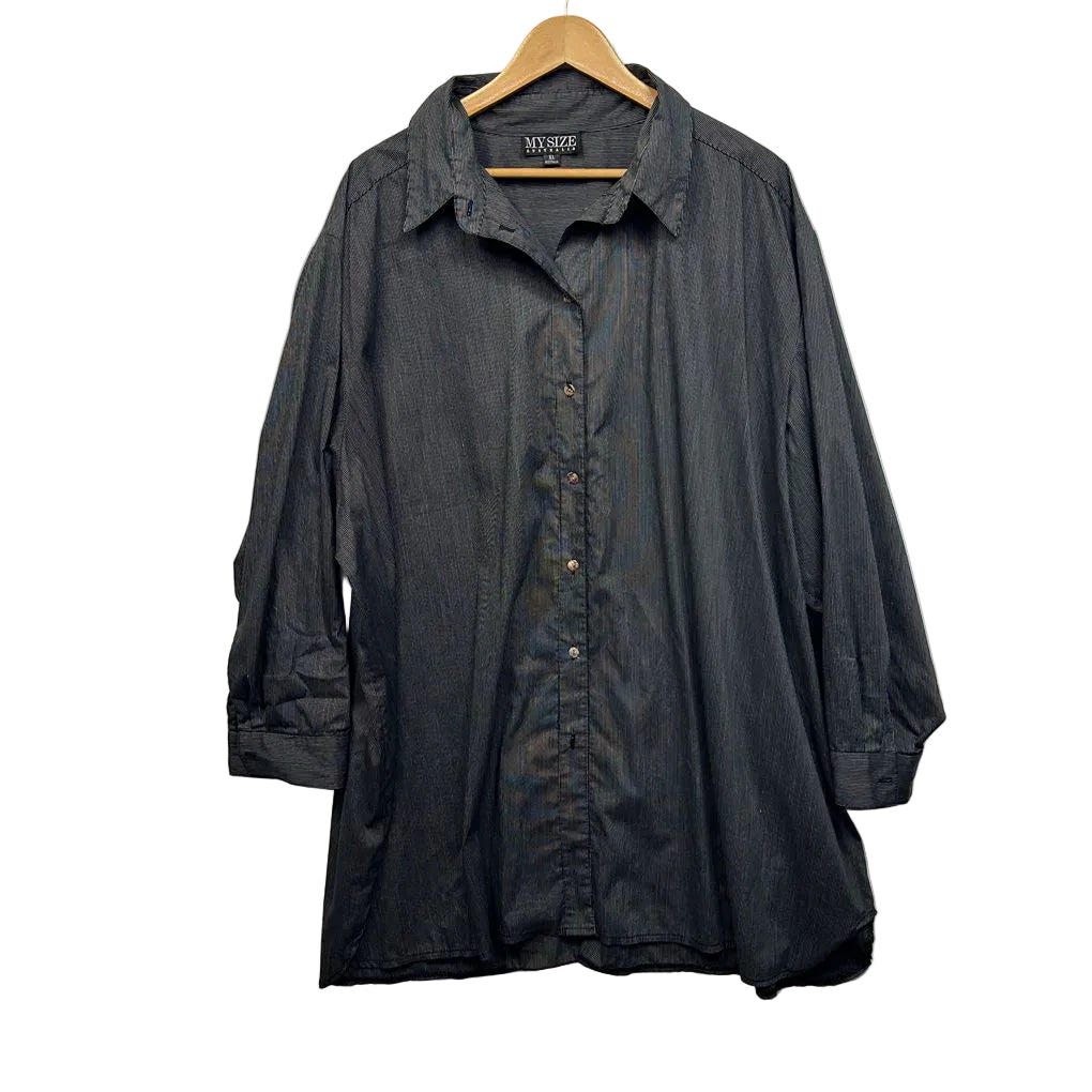 My Size Navy Pinstripe Shirt - Size 22/XL