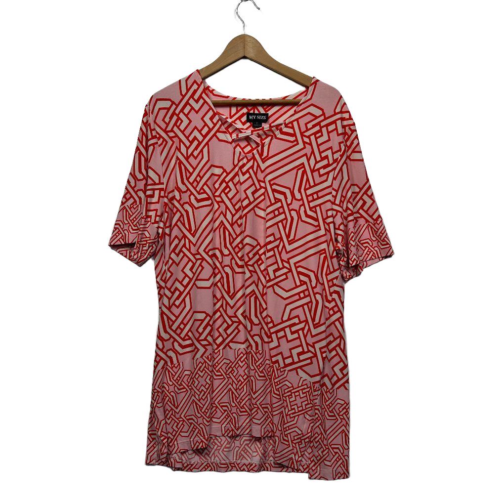 My Size Red White Geometric Top - Size 18M