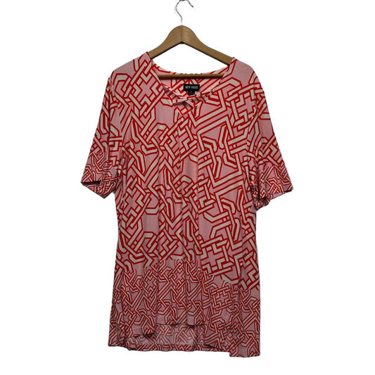 My Size Red White Geometric Top - Size M