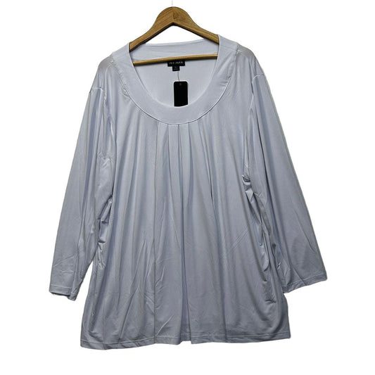 My Size White Plus Size Pleated Top - Size XL/22