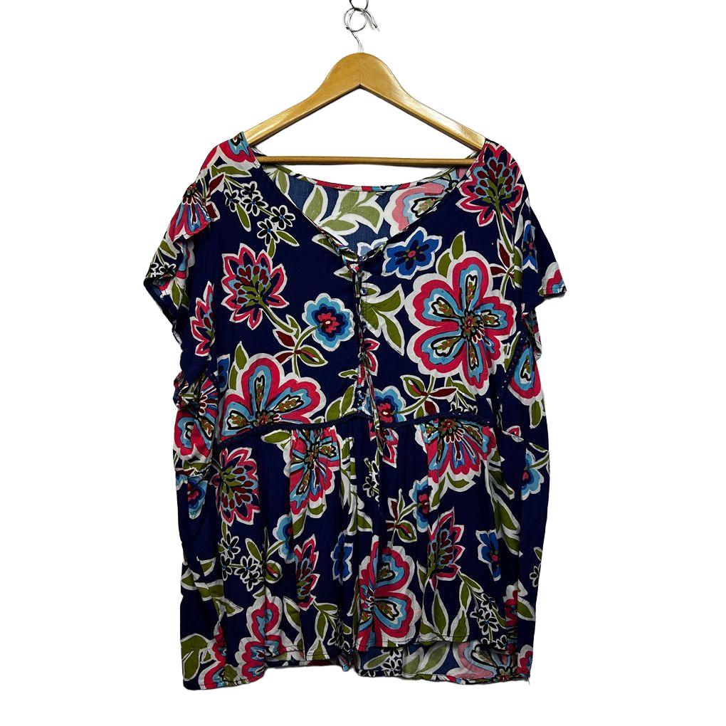Navy Floral Top - Size 20/22