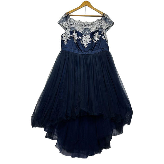 Navy Plus Size Lace Dress - Size 22