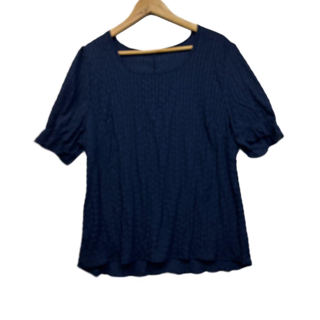Navy Textured Top - Size 2XL
