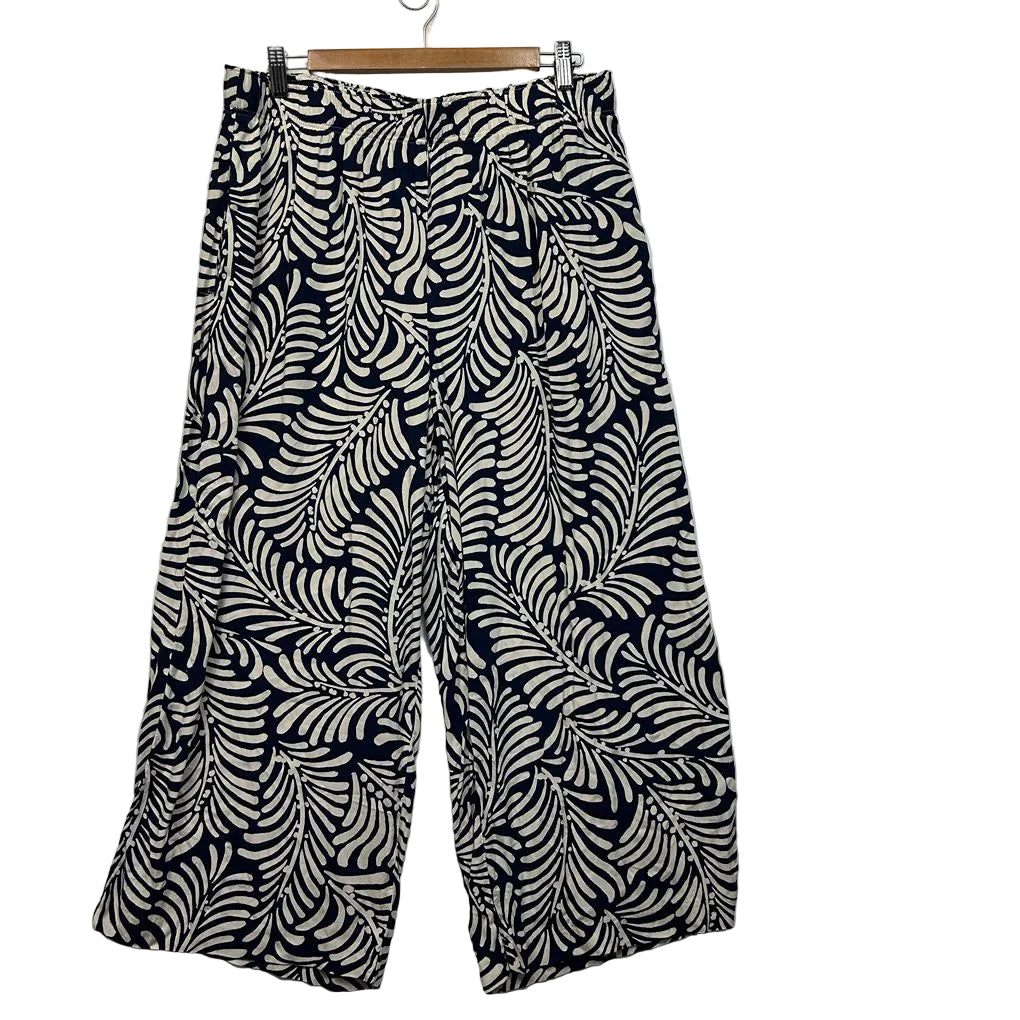 Navy Print Pants - Size L
