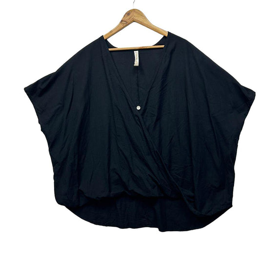 Nemuki Black Cotton Wrap Top - Size XL