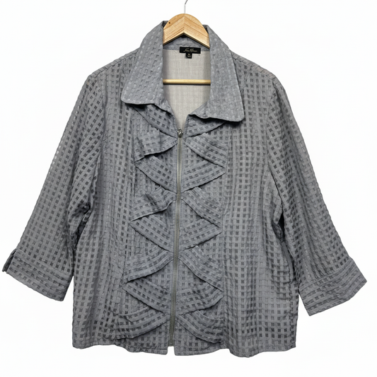 New Cover Grey Textured Jacket - Size 16