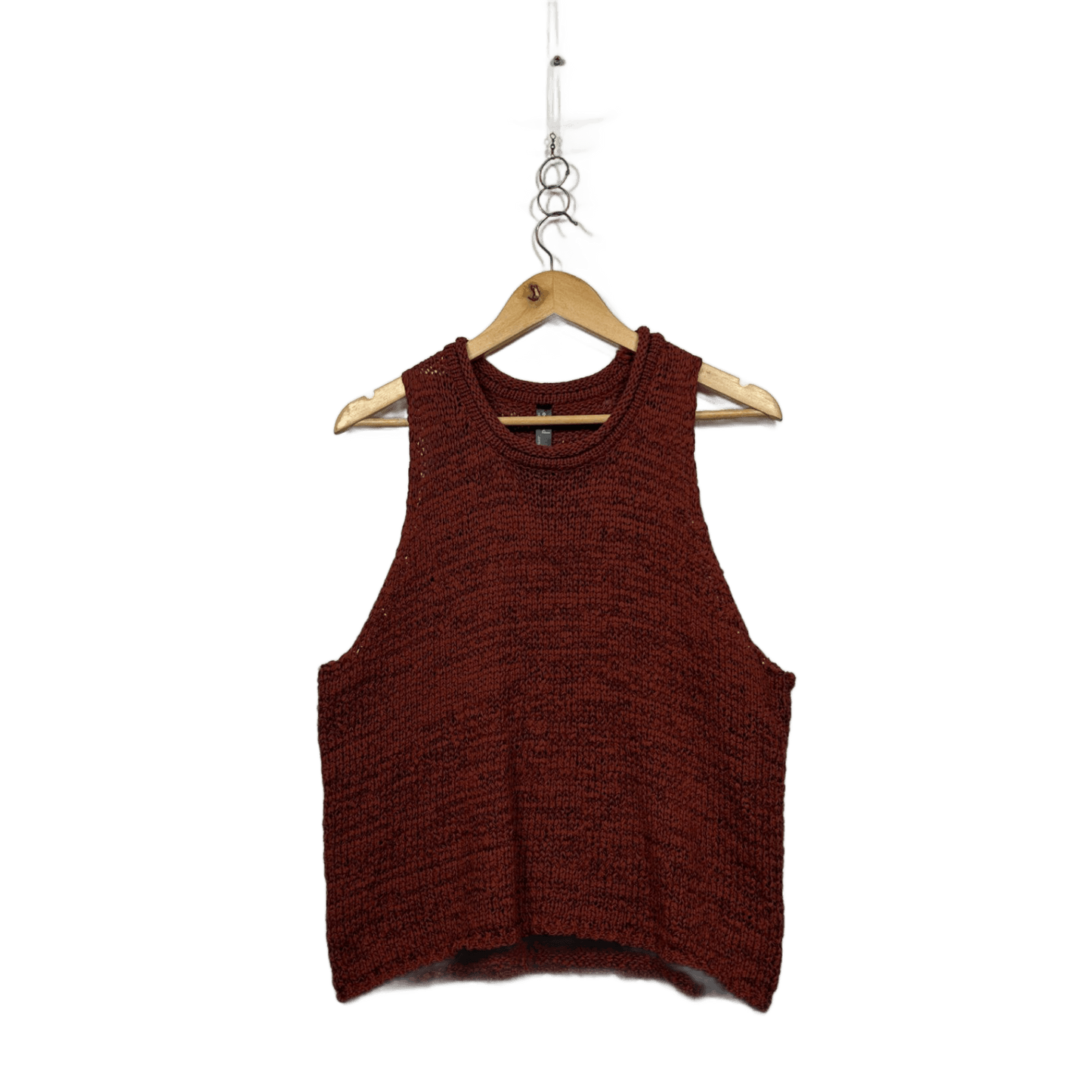 New Edited Rust Brown Sleeveless Knit Vest Tank Top Size 14