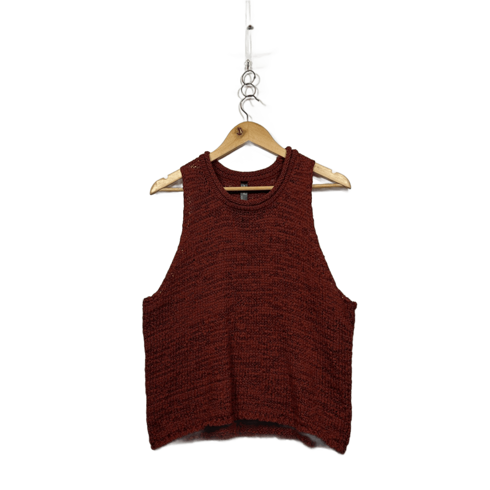 New Edited Rust Brown Sleeveless Knit Vest Tank Top Size 14