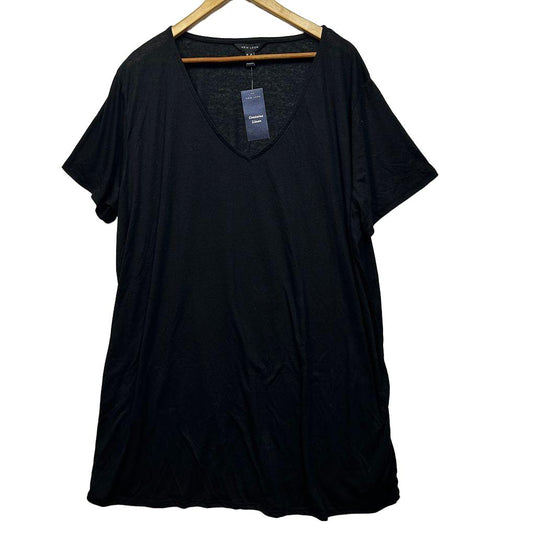 New Look Black Linen Top - Size 28