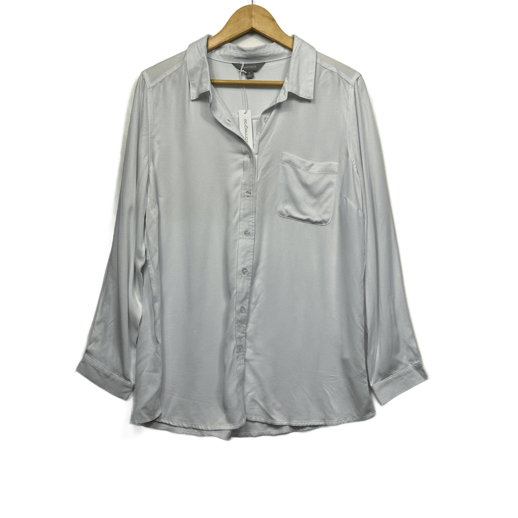 New Suzanne Grae Shirt Size 14 White Long Sleeve Button Up Collared