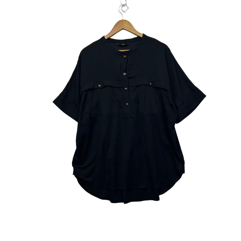 Next Black Short Sleeve Top - Size 16/18