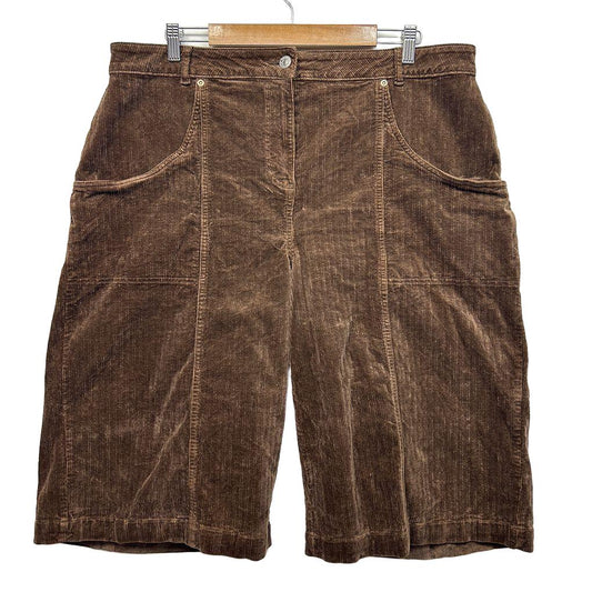 Next Brown Cotton Corduroy Shorts - Size 18