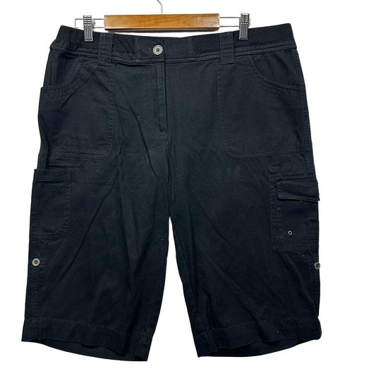 Noni B Black Cotton Cargo Shorts - Size 14