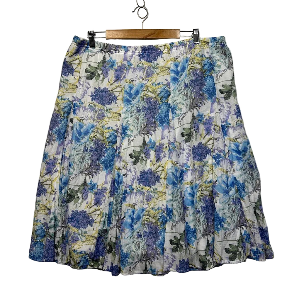 Noni B Blue Floral Skirt - Size 1XL