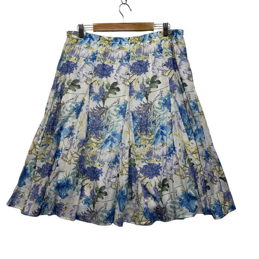 Noni B Blue Floral Skirt - Size L