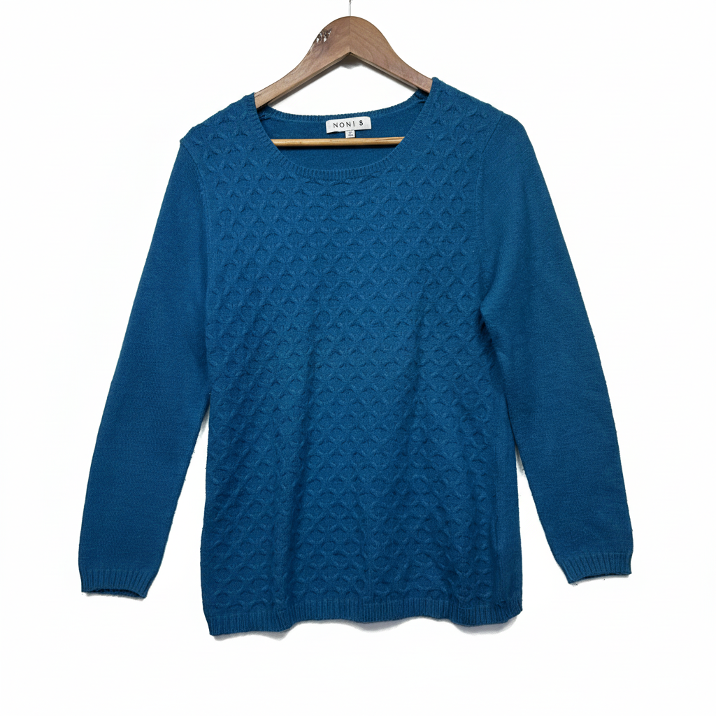 Noni B Blue Long Sleeve Knit Jumper - Size L