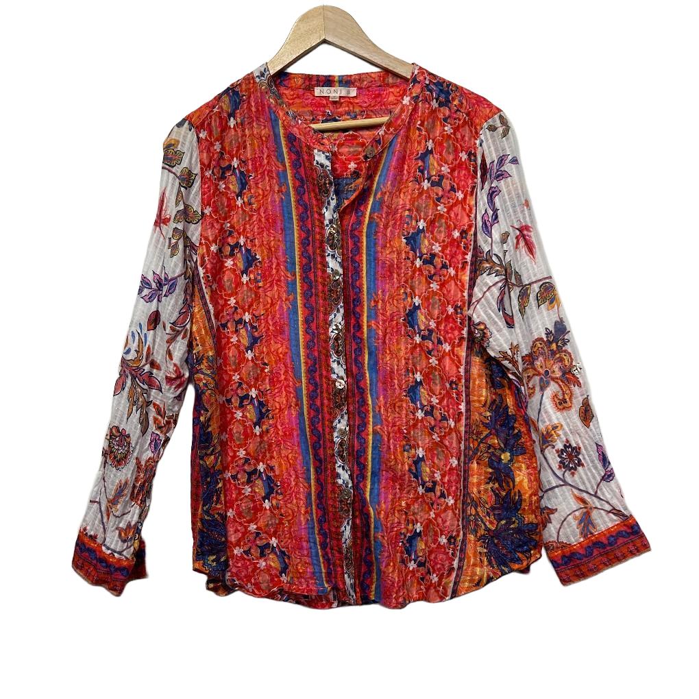 Noni B Multicoloured Cotton Shirt - Size 18