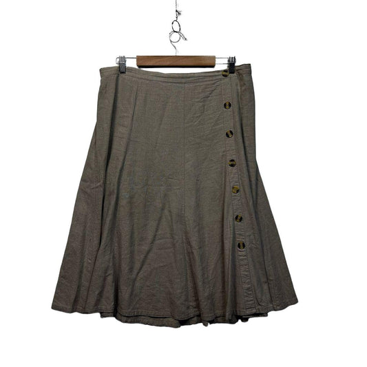Noni Taupe Linen Skirt - Size 16