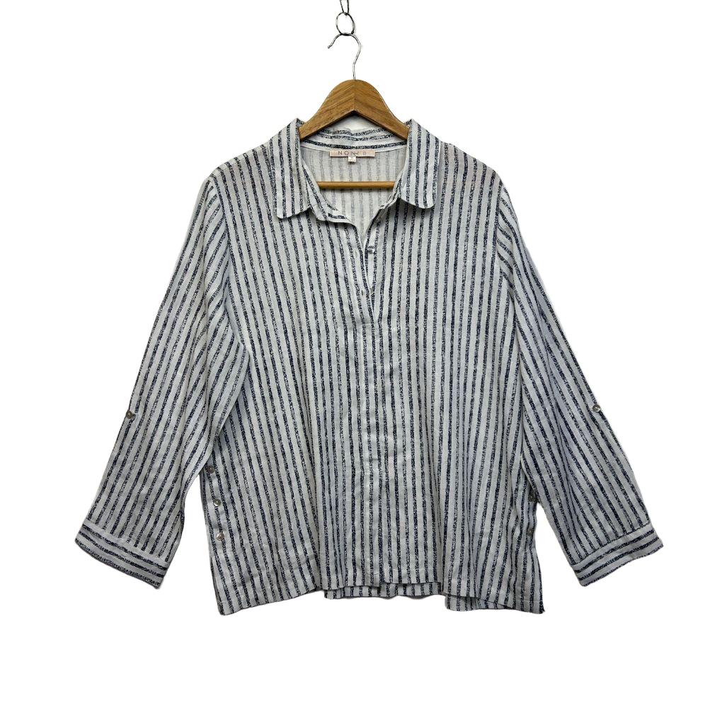 Noni B White Linen Top - Size 16