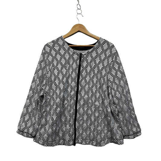 Nouvelle Black & White Zip Jacket - Size 20/22